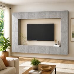 Transform Your Living Room with This 8 Piece TV Cabinet Set
