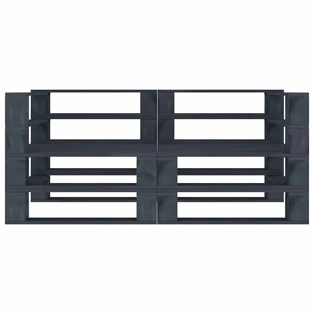 Outdoor Garden 2-Seater Pallet Sofa Grey Wooden Durable Weather Resistant Furniture