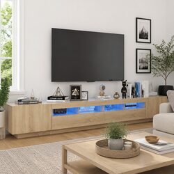 TV Cabinet with RGB LED Lights Sonoma Oak Entertainment Unit Storage Media