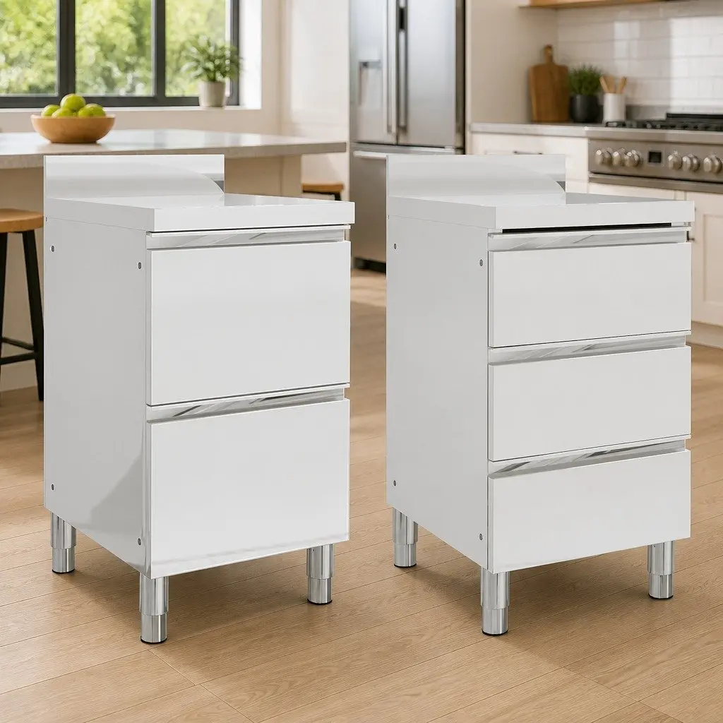 Commercial Kitchen Storage Cabinet Stainless Steel 50x60x96 cm Adjustable Feet Backsplash