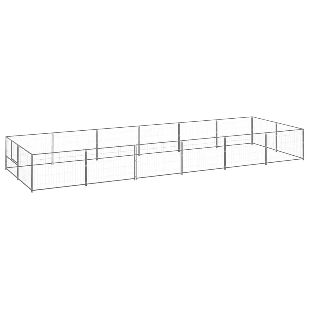 Dog Kennel Run Enclosure 12 m² Steel Mesh Outdoor Exercise Pen Play Area
