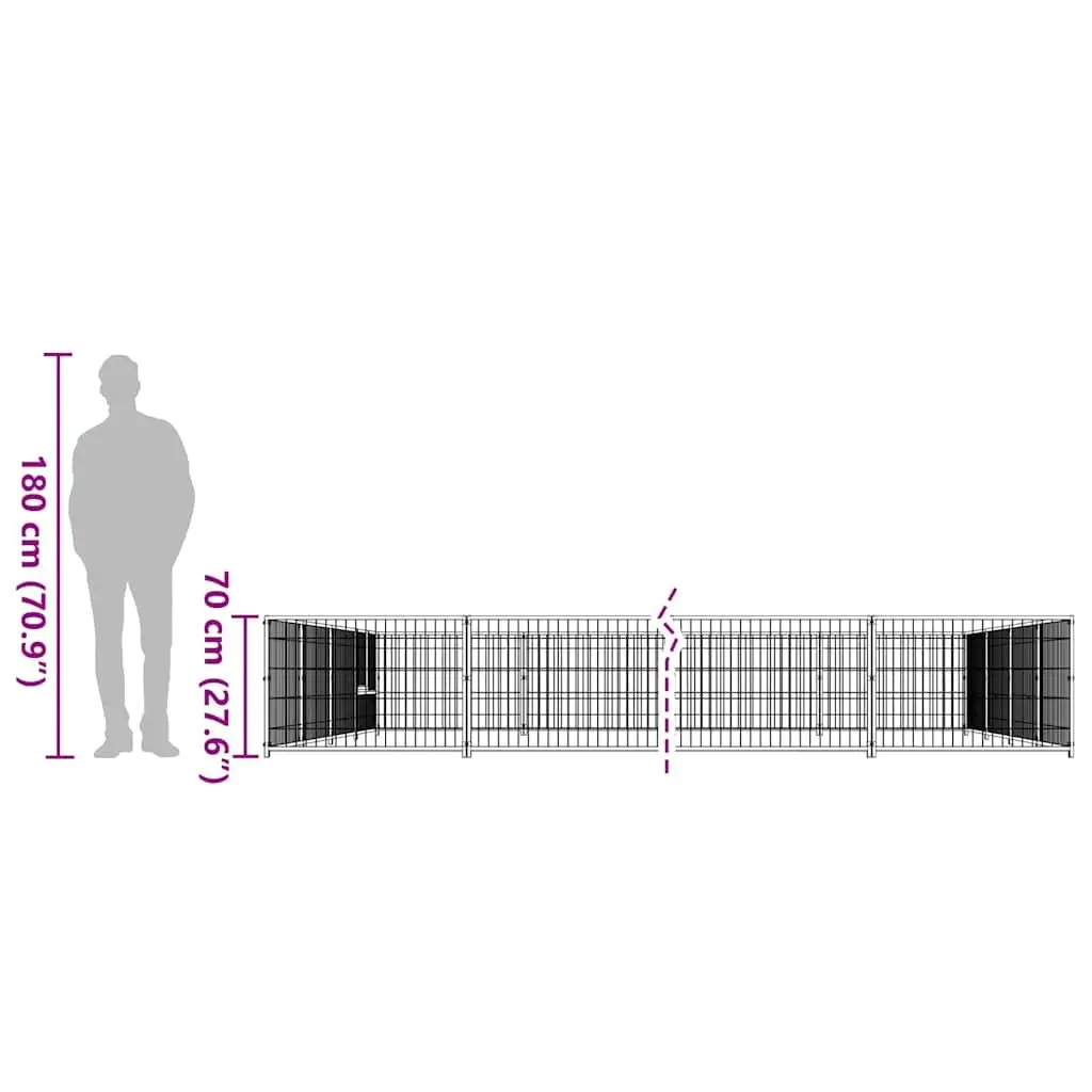 Dog Kennel 40m² Steel Wire Mesh Outdoor Pet Enclosure Large Exercise Run Cage