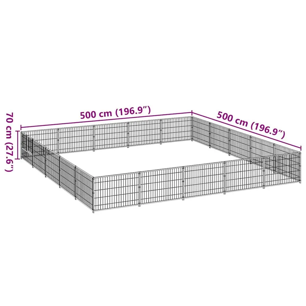 Dog Kennel 25 m² Outdoor Steel Wire Mesh Cage Exercise Enclosure