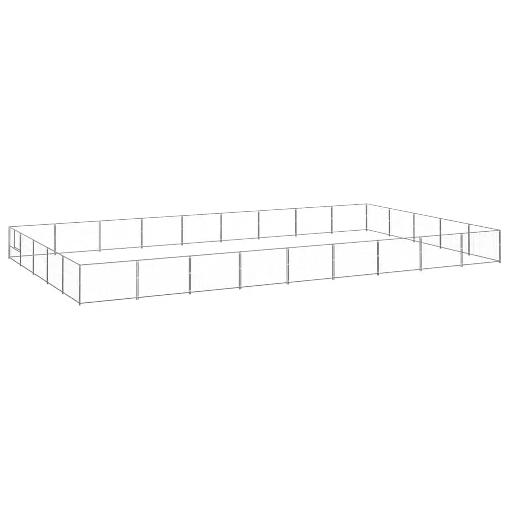 Dog Kennel Large Outdoor Enclosure Steel Wire Mesh Exercise Pen Silver