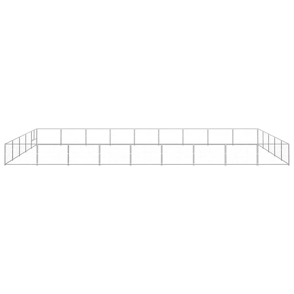 Dog Kennel Large Outdoor Enclosure Steel Wire Mesh Exercise Pen Silver