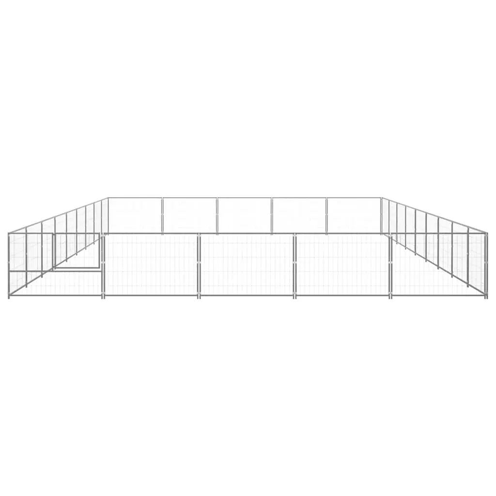 Dog Kennel Large Outdoor Enclosure Steel Wire Mesh Exercise Pen Silver