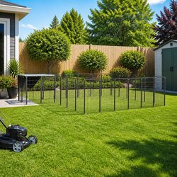 Spacious Outdoor Pet Enclosure - Large Black Dog Kennel