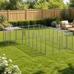 Expand Your Outdoor Space with This Silver Dog Kennel