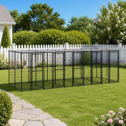 Dog Kennel Steel Outdoor Large Exercise Enclosure Mesh Roof Secure Play Run
