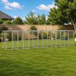 Outdoor Dog Play Pen with Galvanised Steel 16.94 m²