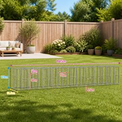 Dog Kennel Outdoor Run Galvanised Steel Exercise Enclosure Hinged Door Lockable