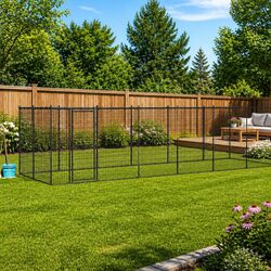 Outdoor Dog Kennel for Active Living with Roof Cover