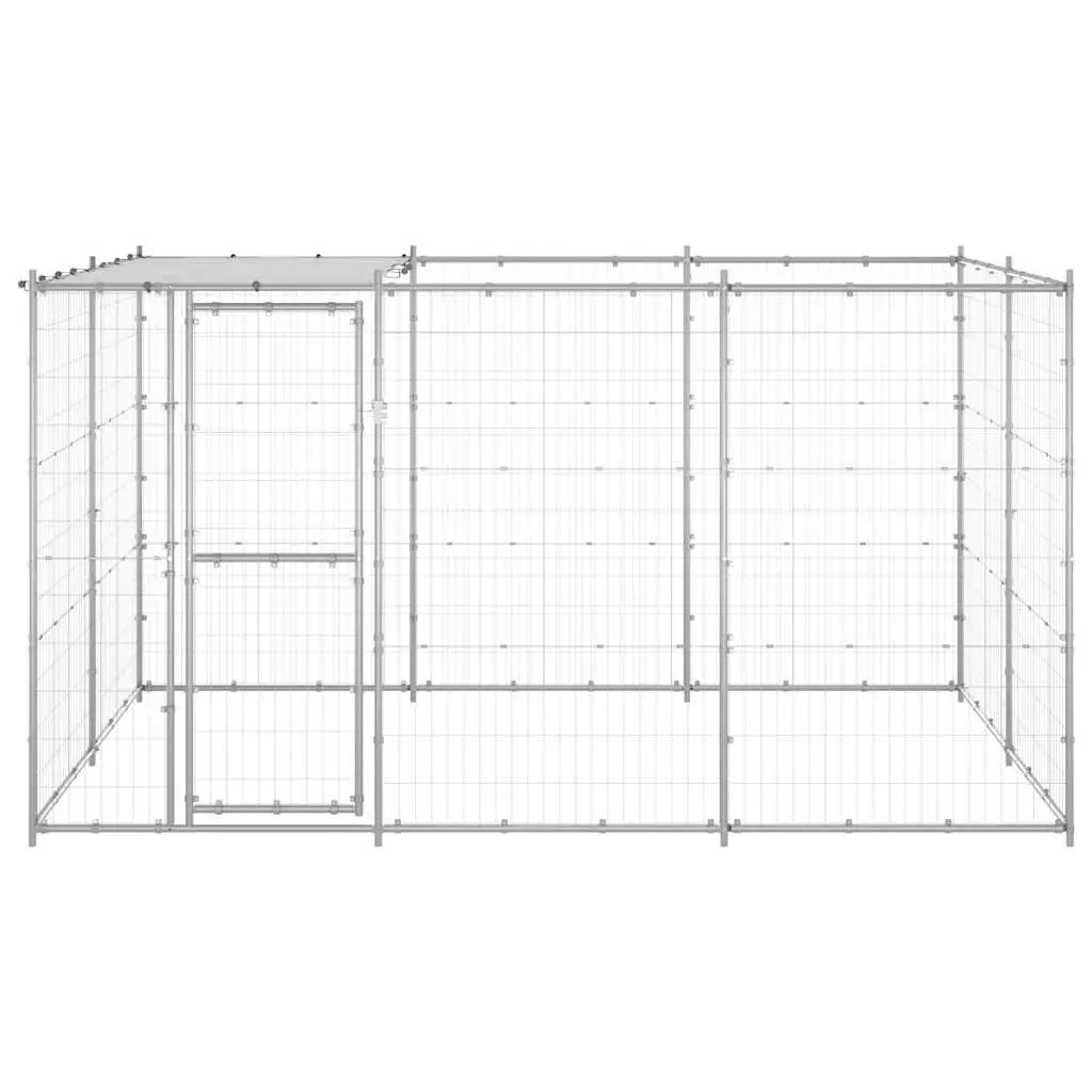 Outdoor Dog Kennel Large Galvanised Steel Mesh Roof Canopy Exercise Run Pen