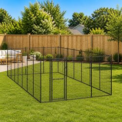 Outdoor Dog Exercise Pen with Secure Steel Mesh Design