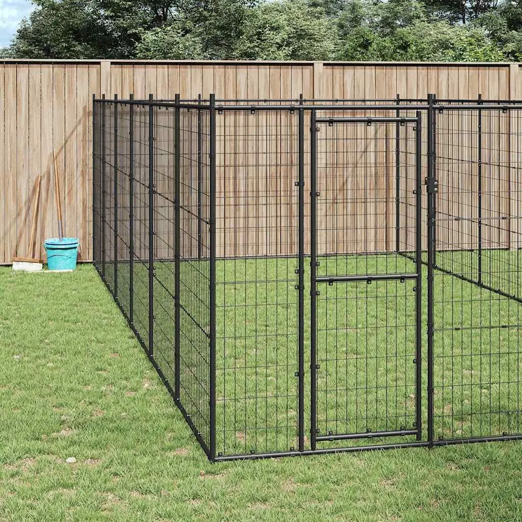 Dog Kennel 21.78 m² Steel Mesh Exercise Pen Outdoor Training Enclosure