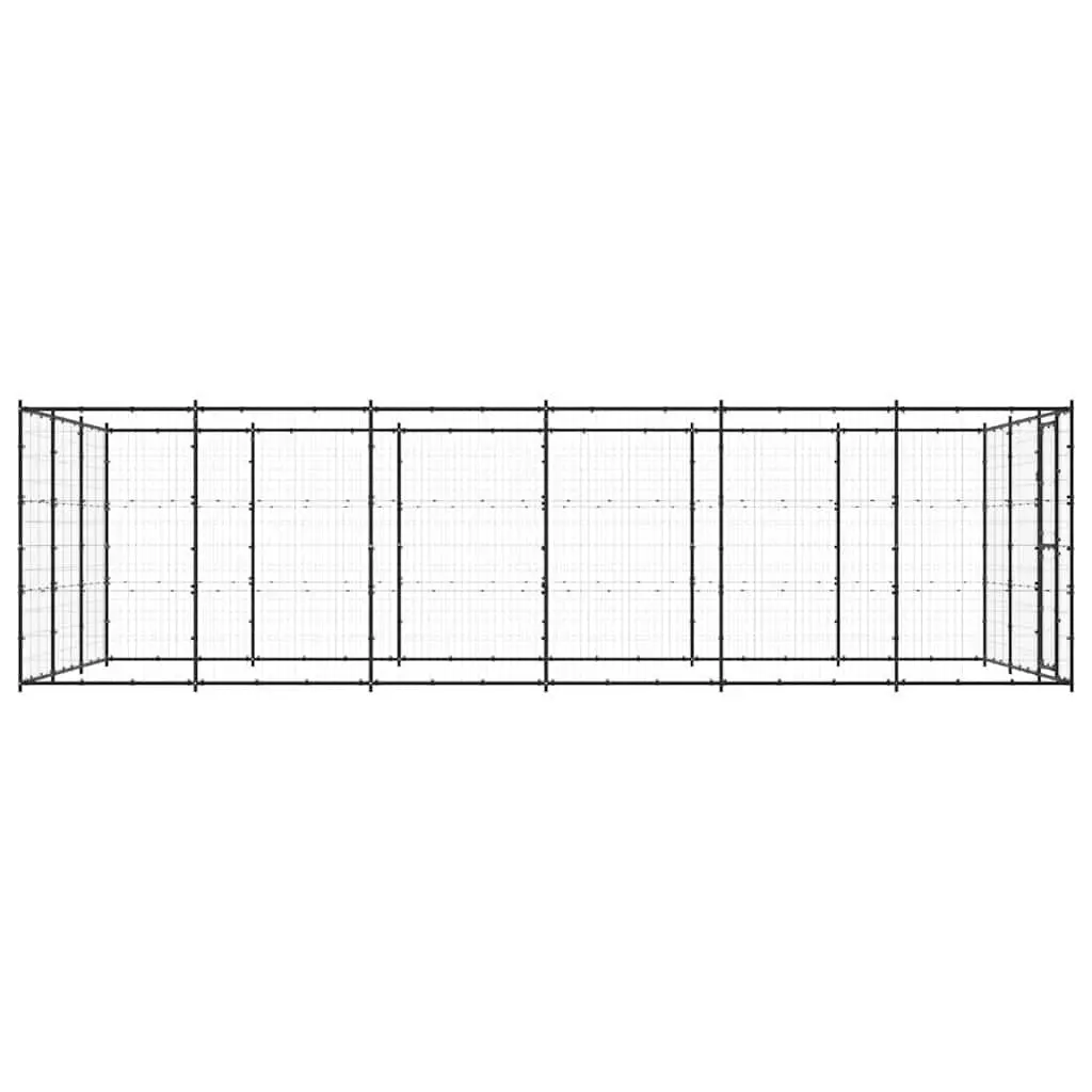 Dog Kennel 21.78 m² Steel Mesh Exercise Pen Outdoor Training Enclosure