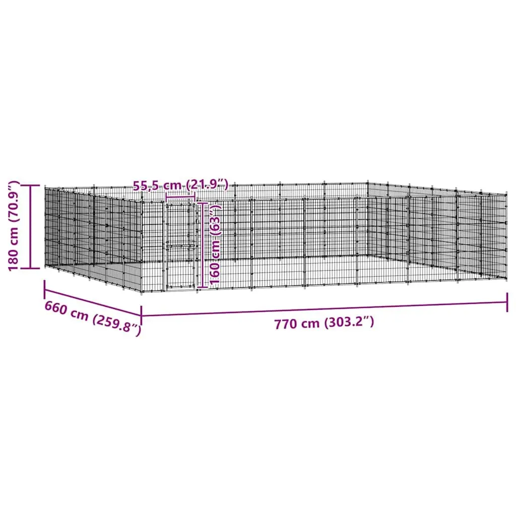 Dog Kennel Large Outdoor Run Exercise Pen Steel Mesh Enclosure