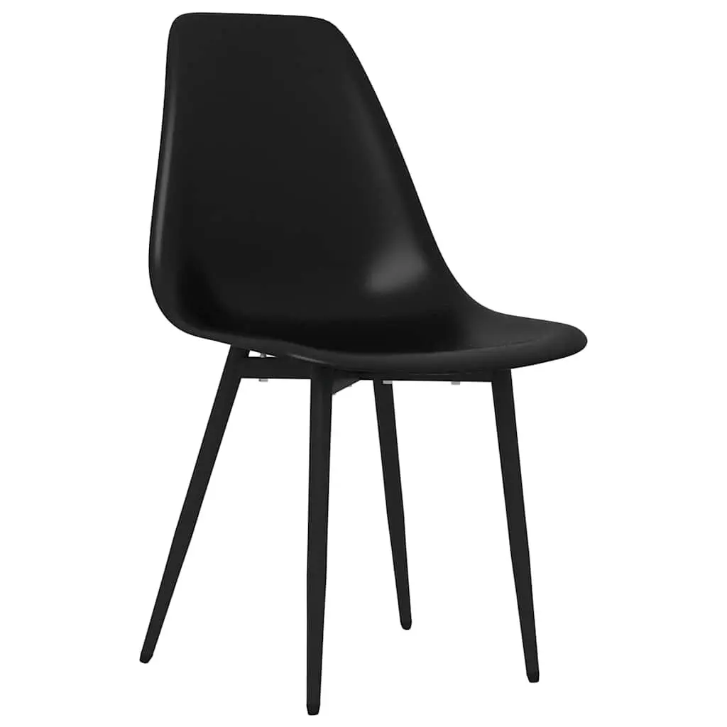 Dining Chairs Set 6 Piece Black Ergonomic Curved Backrest