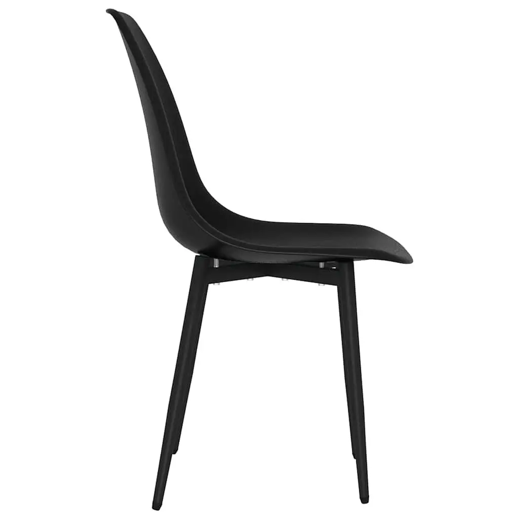 Dining Chairs Set 6 Piece Black Ergonomic Curved Backrest
