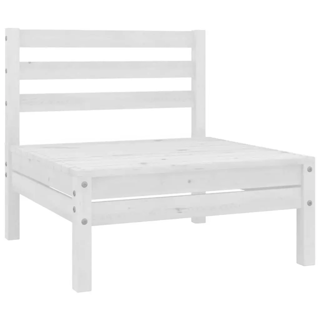 5 Piece Garden Lounge Set Solid Wood White Patio Outdoor Furniture Sofa
