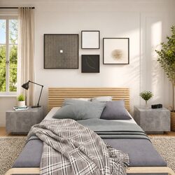 Bedside Cabinet Grey 100x35x40 cm Storage Table Nightstand Engineered Wood