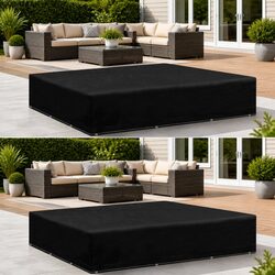 Outdoor Furniture Cover Set – 2 Black Protective Covers
