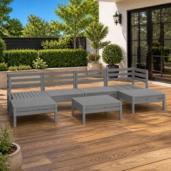 Stylish 7 Piece Grey Patio Lounge Set for Outdoor Living