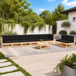 Enhance Your Outdoor Space with a 9 Piece Lounge Set in Anthracite (76 chars)