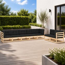 7 Piece Garden Lounge Set with Cushions Outdoor Patio Furniture Sofa