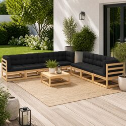 Stylish 8 Piece Modular Outdoor Lounge Set with Cushions