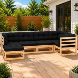 Garden Lounge Set 6 Piece Outdoor Furniture Modular Seating Anthracite