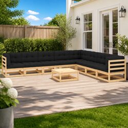 Versatile 9 Piece Garden Lounge Set for Outdoor Enjoyment