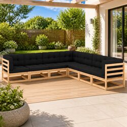 7 Piece Garden Lounge Set with Cushions Outdoor Furniture Patio Sofa