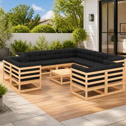 Outdoor Patio Furniture: 12 Piece Garden Lounge Set