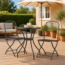 3-Piece Anthracite Patio Furniture Set for Outdoor Dining
