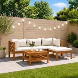 Garden Lounge Set 5 Piece Modular Outdoor Furniture Acacia Wood Patio Seating