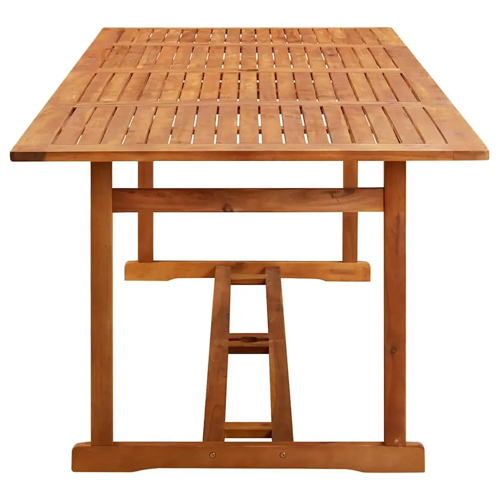 Garden Dining Set 9 Piece Outdoor Patio Table Chairs Weather Resistant Brown Wood Furniture