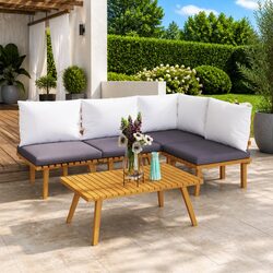 5 Piece Garden Lounge Set Outdoor Patio Furniture Solid Wood Acacia with