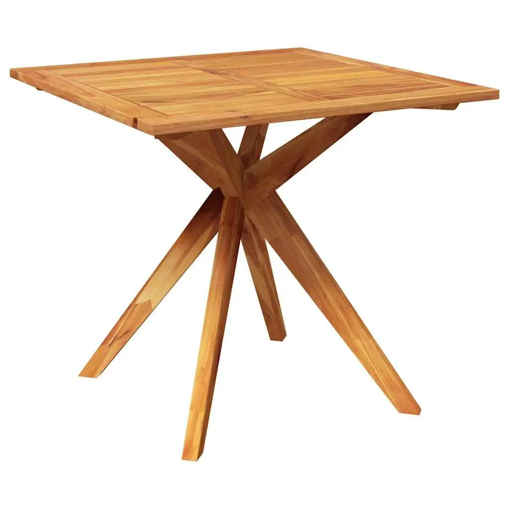 5 Piece Outdoor Dining Set Solid Acacia Wood Sturdy Brown Furniture