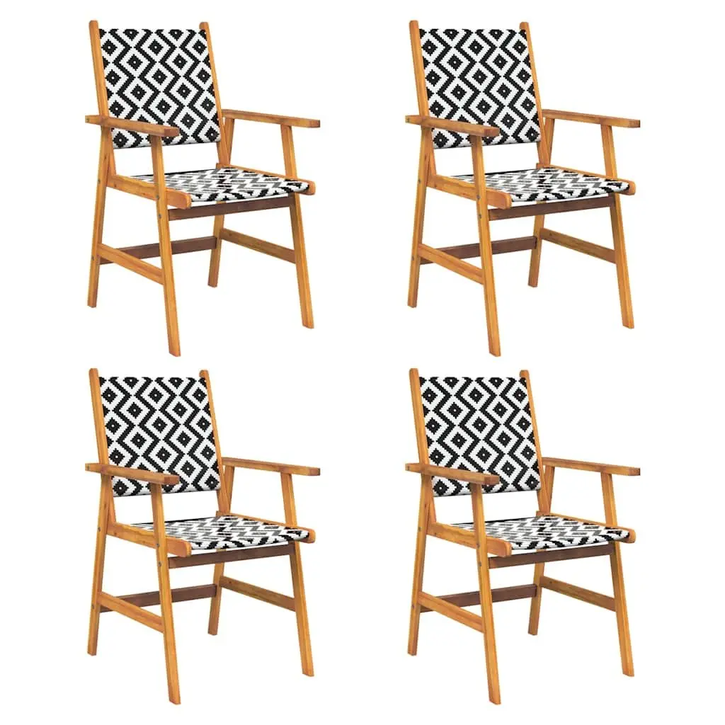 Outdoor Furniture Set 5 Piece Solid Acacia Wood Garden Dining Table and Chairs Brown