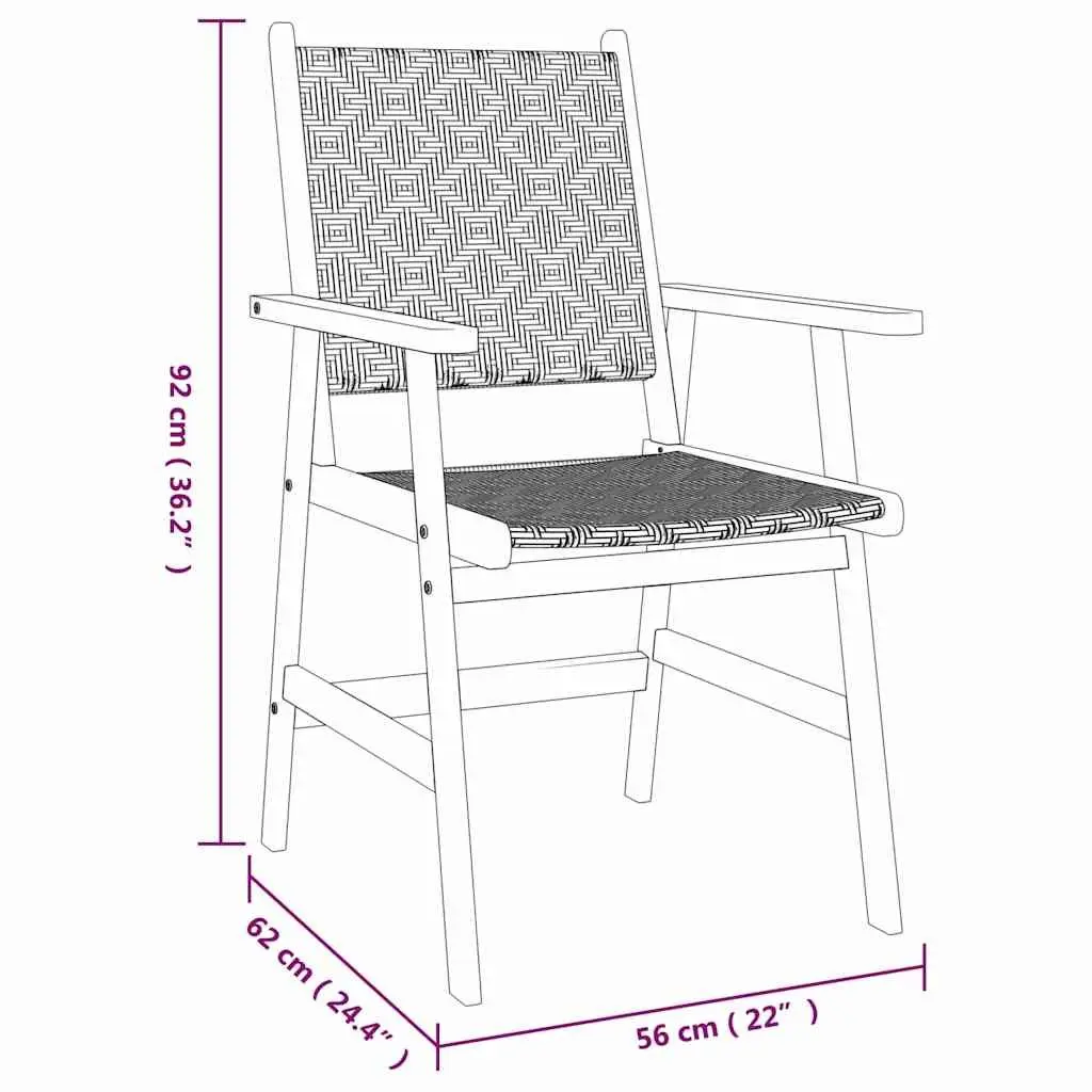 Garden Dining Set 5 Piece Solid Acacia Wood Outdoor Patio Furniture