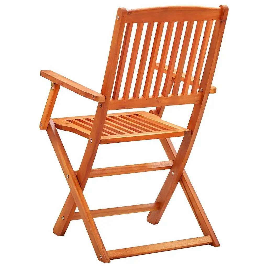 Folding Garden Chairs 8 Piece Outdoor Seating Eucalyptus Wood Dining Set