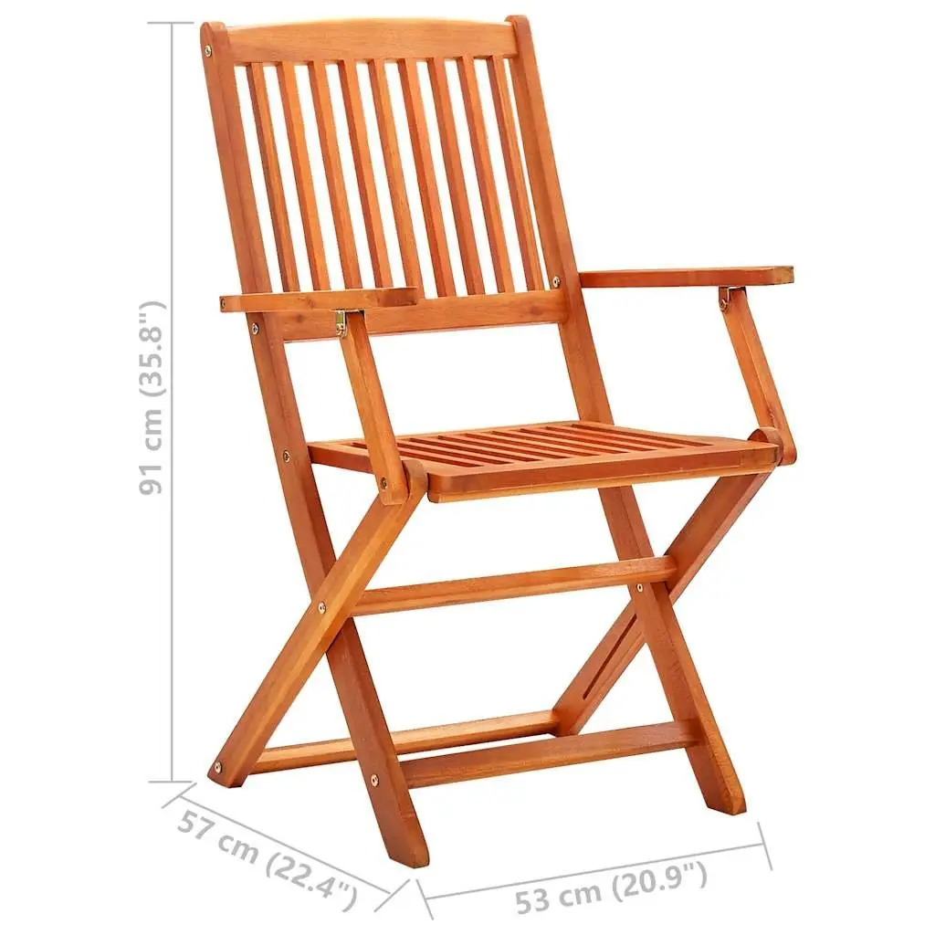 Folding Garden Chairs 8 Piece Outdoor Seating Eucalyptus Wood Dining Set