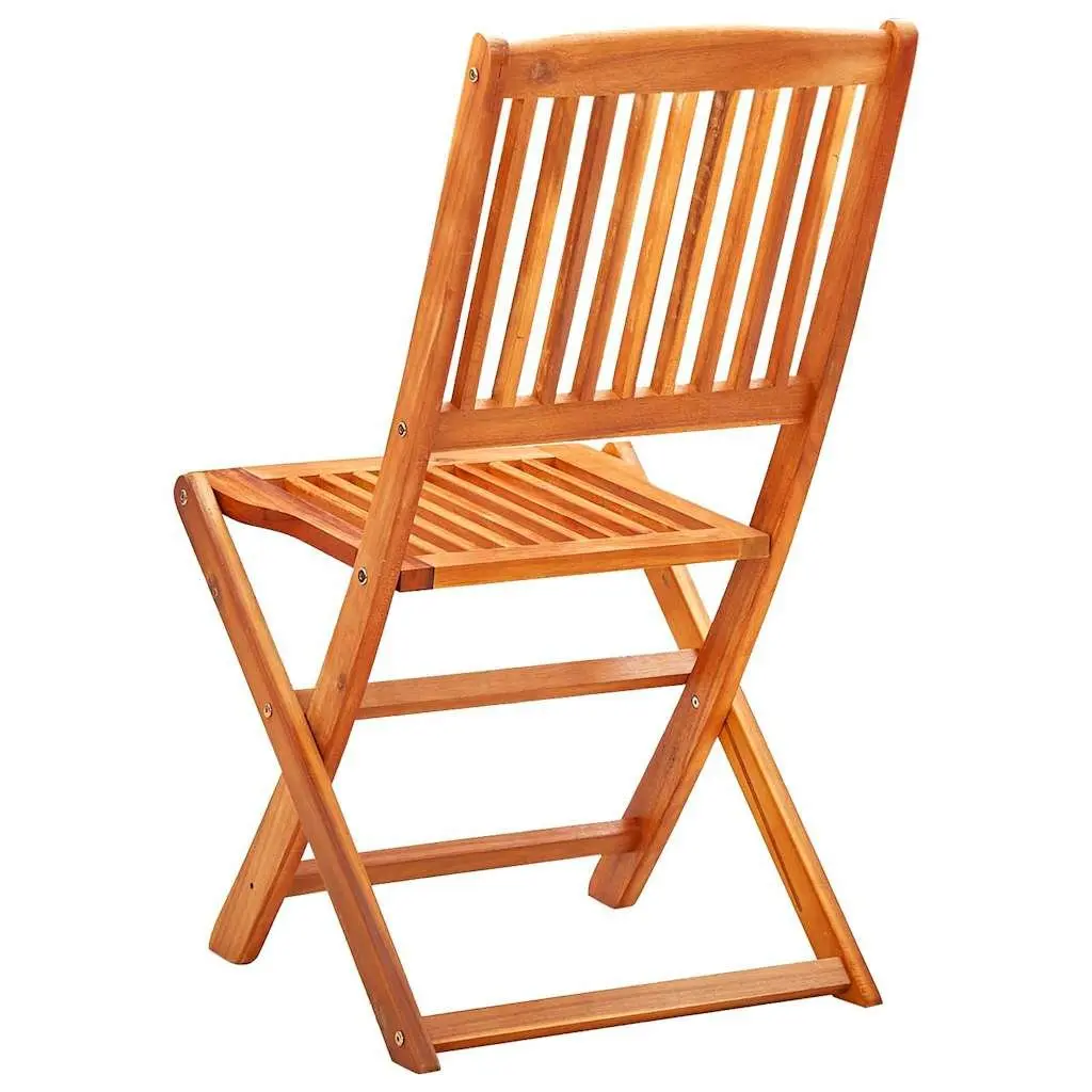 Folding Outdoor Dining Chairs 6 Piece Set Eucalyptus Wood Weather-Resistant Patio Seating