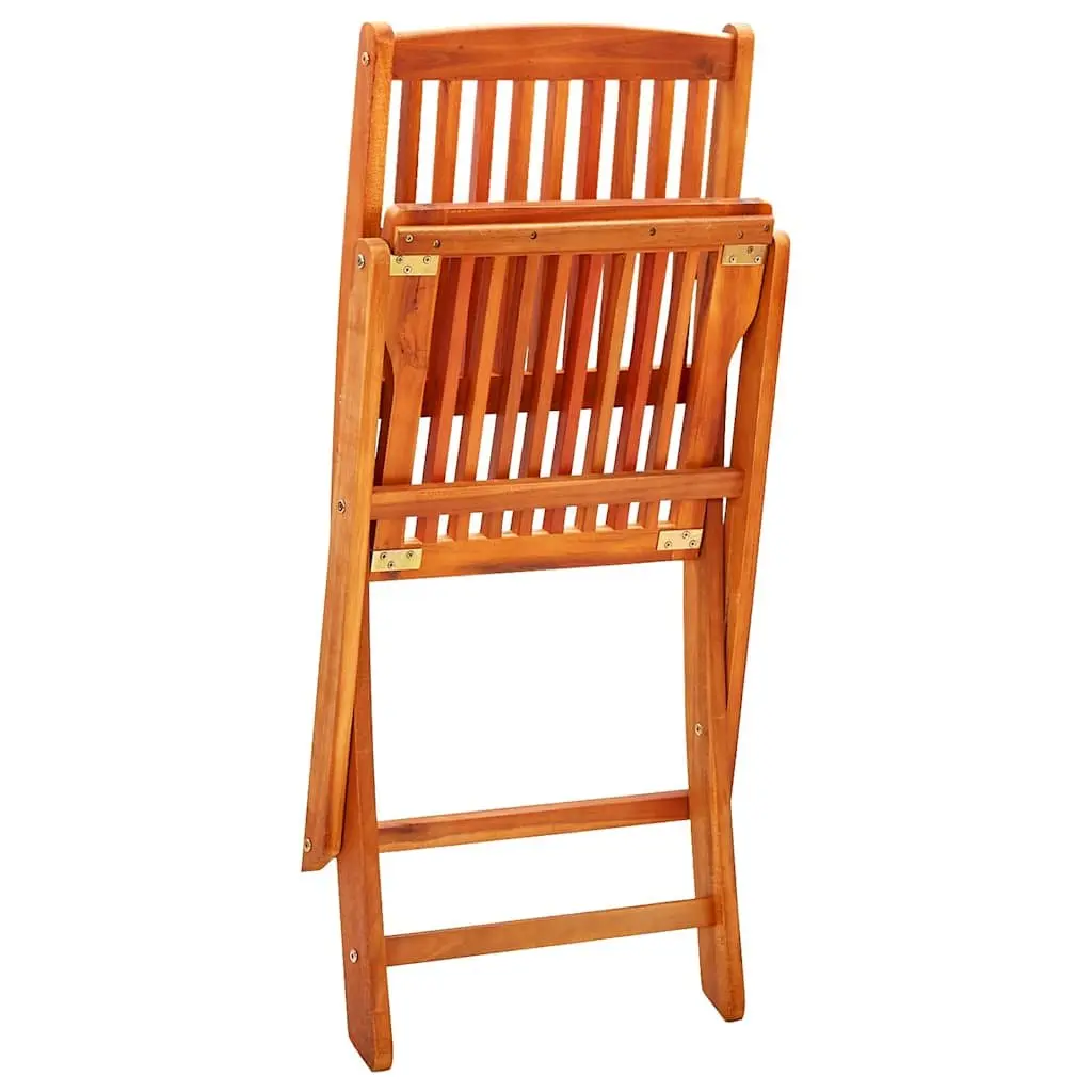 Folding Outdoor Dining Chairs 6 Piece Set Eucalyptus Wood Weather-Resistant Patio Seating