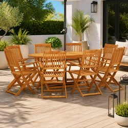 Enhance Your Outdoor Space with This 9 Piece Dining Set