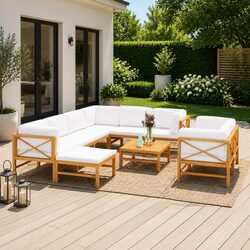 Transform Your Outdoor Space with Our 10-Piece Lounge Set
