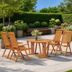 Folding Garden Chairs 4 pcs Solid Wood Eucalyptus Brown Outdoor Seating