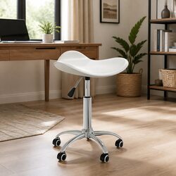 Elegant White Faux Leather Desk Chair for Modern Spaces