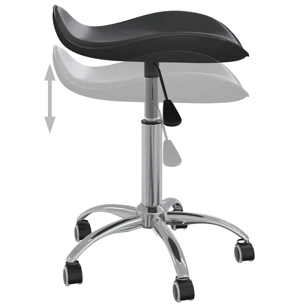Office Chair Black Faux Leather Height Adjustable 360 Degree Swivel
